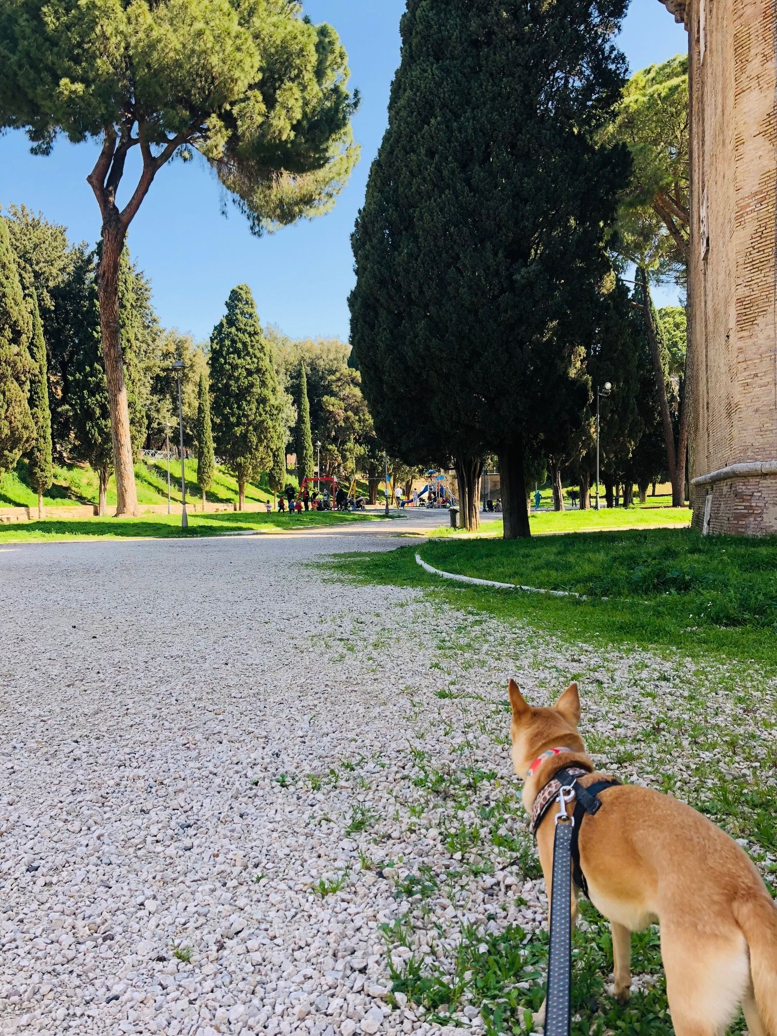 The beautiful park at Castel Sant'Angelo in Rome, Italy.