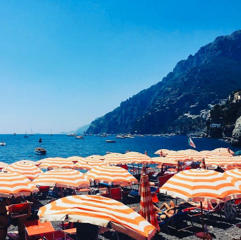 The lovely Arienzo Beach Club in Positano, Italy.