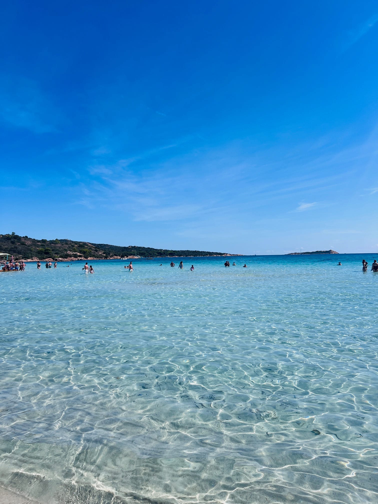 The turquoise water of Cala Brandinchi beach in Northeast Sardegna